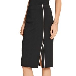 Rag & Bone Lucine black pencil skirt slit Lg/M pin